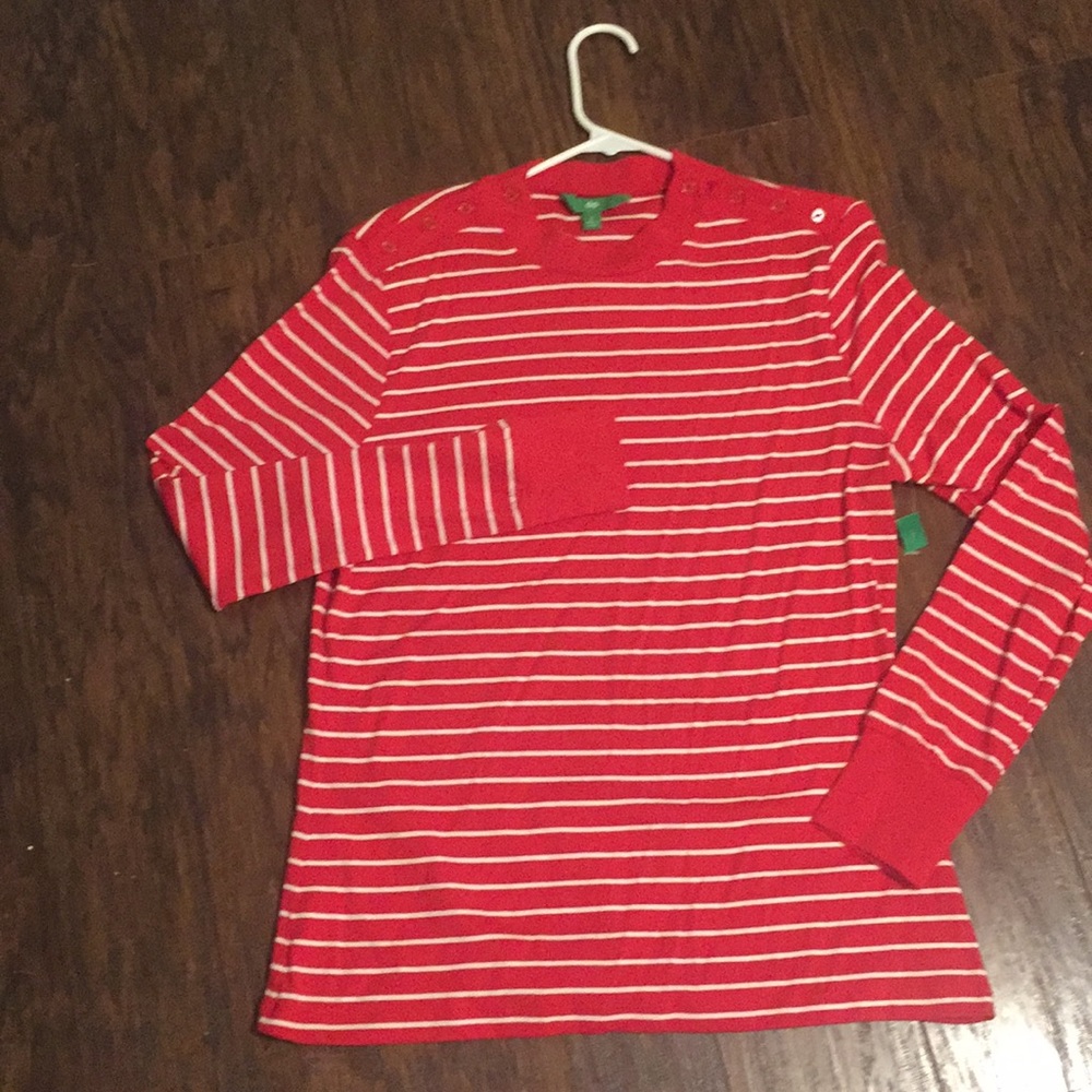 Red and white striped shirt
